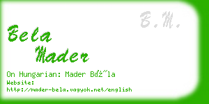 bela mader business card